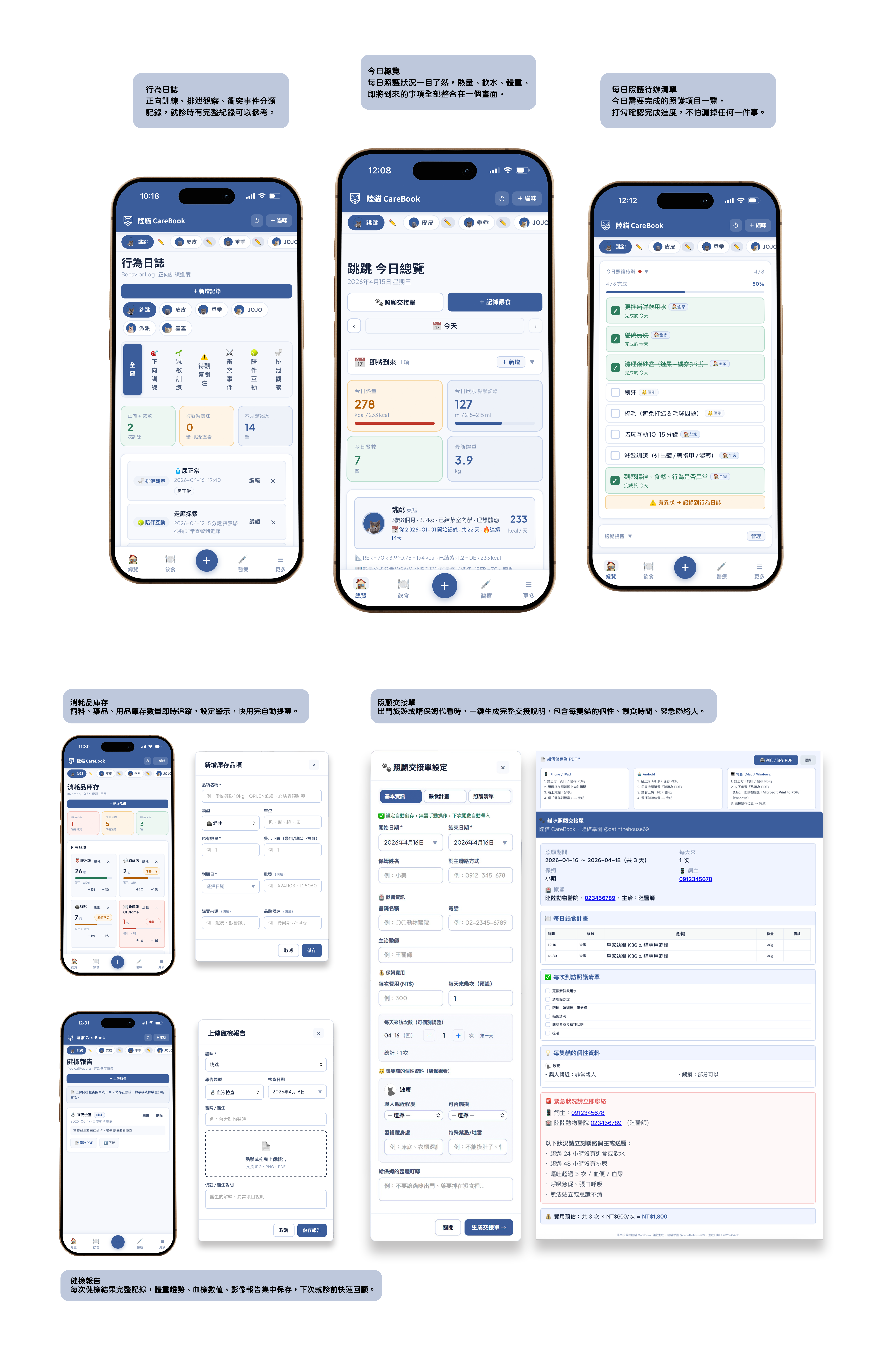 CareBook 真實介面截圖